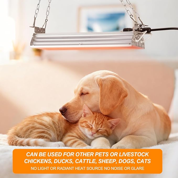 Energy Saving 600W Coop Heater with 2-Mode Switch, Adjustable Winter Warmth for 15 Sq Ft Chicken Coops, Safe & Thermostat Controlled Alternative