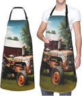 Adjustable Apron with 2 Pocket Apron for Women Men Company Farm Tractor Bib Chef Aprons for Cooking