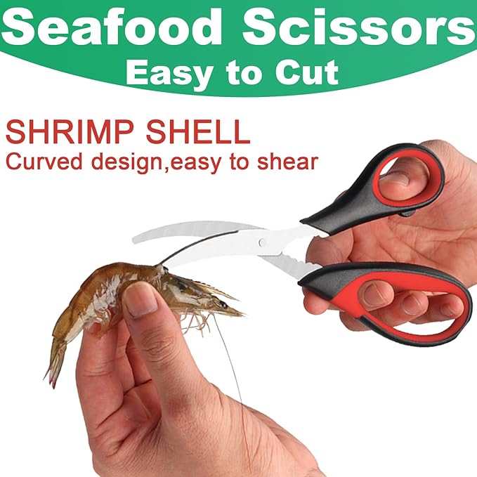 Heavy Duty Poultry Shears Seafood Scissors 2pcs set,Kitchen Shears for food Heavy Duty,Kitchen Scissors All Purpose,Chicken,Fish,Meat,Seafood, Easy to Cleaning,Dishwasher Safe