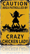 Metal Chicken Coop Sign, Funny Chicken Gifts, Tin Sign for Home Farm Chicken Coop Farmhouse Kitchen Garden Decor 8 X 12 Inch