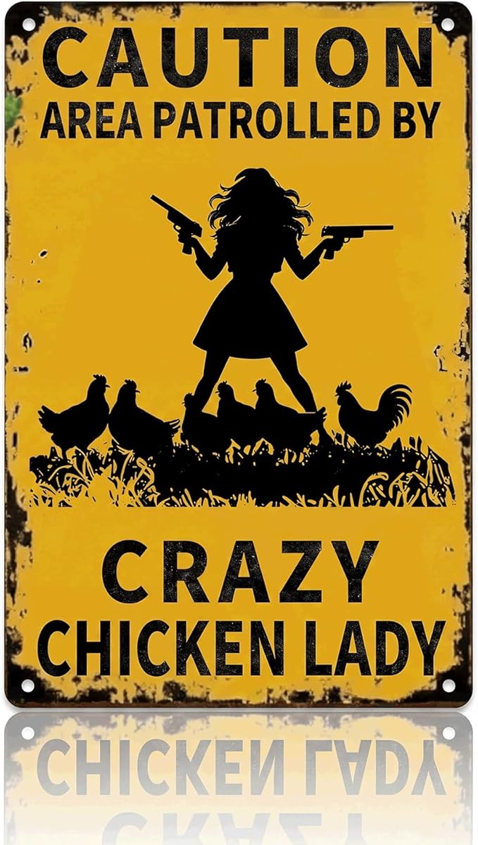 Metal Chicken Coop Sign, Funny Chicken Gifts, Tin Sign for Home Farm Chicken Coop Farmhouse Kitchen Garden Decor 8 X 12 Inch
