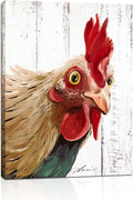 Rooster Kitchen Decor Wall art - Abstract Farmhouse Chicken Canvas Painting Picture Prints Artwork for Home Kitchen Decor