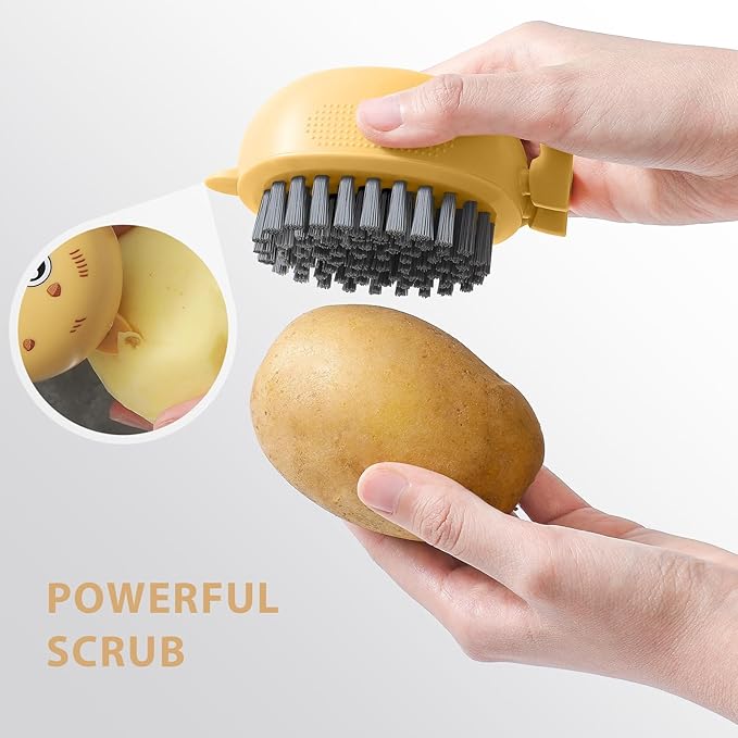 Vegetable Brush Scrubber, Potato Mushroom Scrubber Brush Cleaning Veggie Fruit Wash Cleaner for Food, 2 Pcs