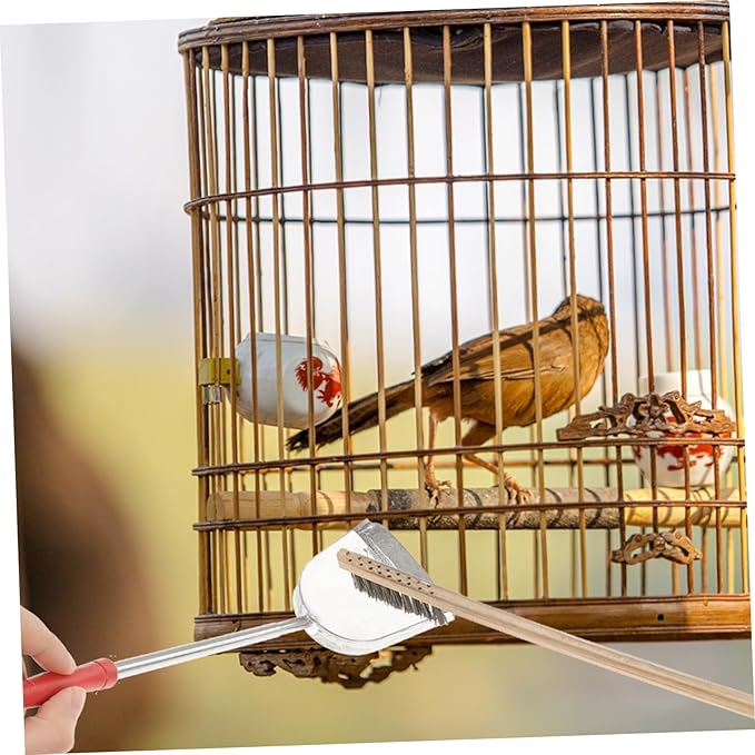 HANABASS 2Pcs Bird Cage Cleaning Tools Set Brush Shovel for Parrots and Birds Essential Supplies for Daily Cleaning Convenient Habitat Care