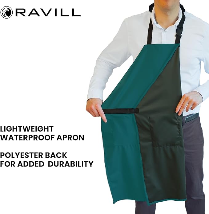 Waterproof Apron For Men and Women - 2 Pockets - 35" Long Multi Purpose Work Aprons for Dishwashing, Dog Grooming