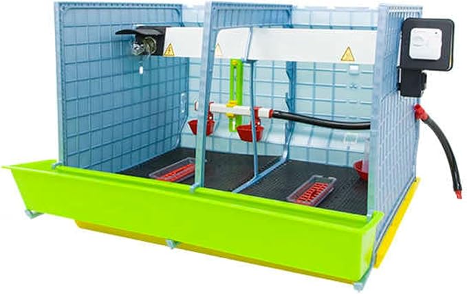 Hatching Time 15" Chick Brooders Stackable & 2-Section Options, Automatic Heating, Easy-Clean Tray, Includes Feeders & Drinkers, Perfect for Quail, Chickens, Ducks & Baby Birds (2 Section)