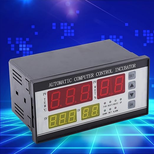 Multifunctional Automatic Incubator Thermostat Temperature Humidity Controller for Eggs Black