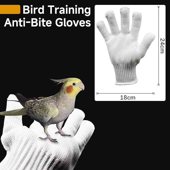 QBLEEV 1 Pair Bird Handling Anti-Bite Gloves, Small Animal Bite Proof Gloves for Training