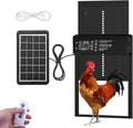 Automatic Chicken Coop Door Solar Powered with Timer & Light Sensor 4 Modes Aluminum Waterproof Chicken Door, Remote Control, LCD Display, Dual Protection of Anti-Pinch Design and Abnormal Alarm