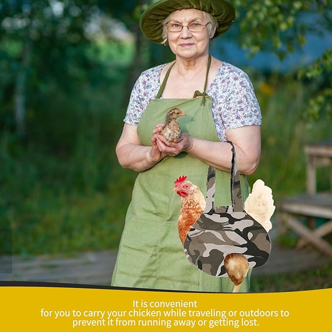 Chicken Holder Bag Chicken Medic Bag Chicken Carrier with Handle Chicken Supplies Catching Hand Bag for Hen Rooster Poultry Chicken Transport (Camouflage (1 Pack))