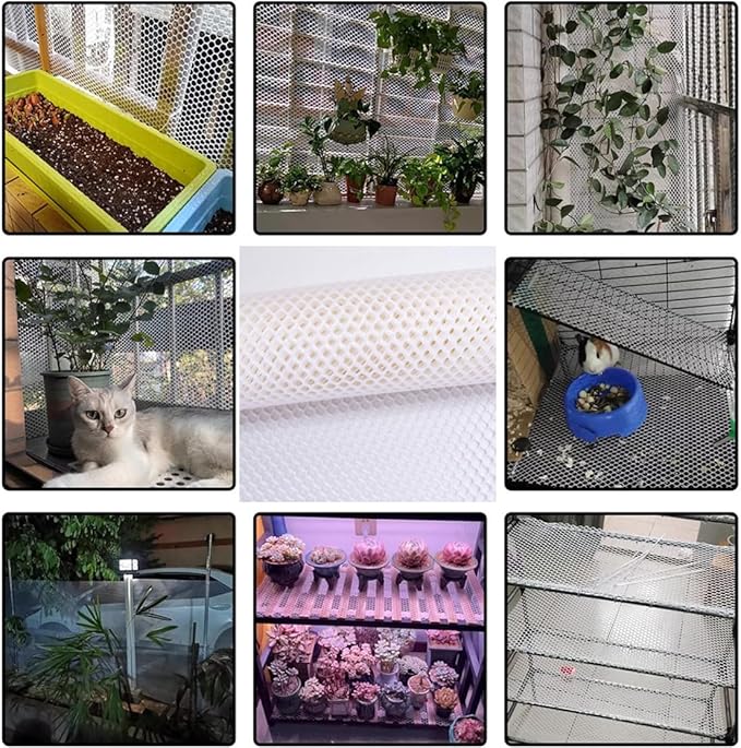Plastic Chicken Wire Fence Mesh Poultry Fencing 11.81IN x 10FT Hexagonal Fencing Wire for Gardening, Floral Netting Chicken Wire Frame with 25Pcs Cable Ties