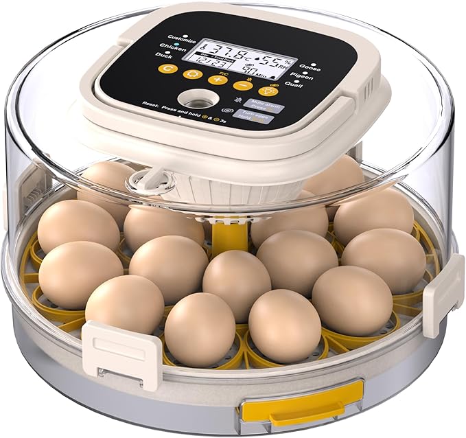 18 Incubators for Hatching Eggs, Egg Incubator with Automatic Egg Turning and Humidity Control, Intelligent Egg Incubator with Automatic Temp. Adjustment