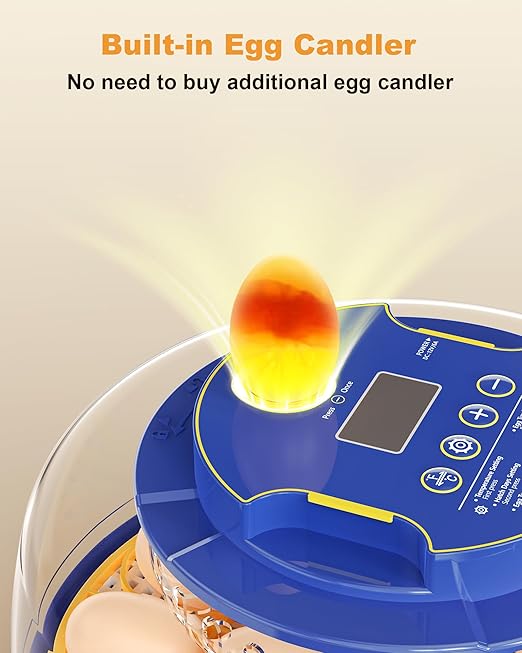 18 Chicken Egg Incubators for Hatching Eggs: Egg Incubator with Automatic Egg Turning and Humidity Control - Egg Candler - Temperature & Humidity Display - Used to Hatch Quail, Chicken, Duck and Goose