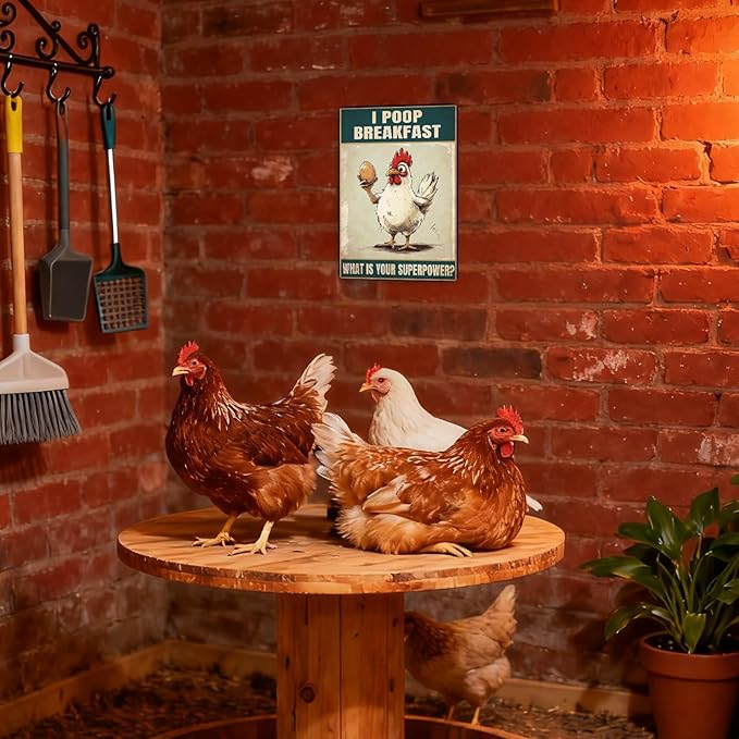 Funny Chicken Coop Sign Chicken Kitchen Decor Farmhouse Home Decor Outdoor Yard Metal Sign For Home Garden 8×12 Tin Sign