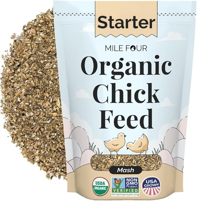 Starter Chicken Kit - Feed & Grit - Starter Chick Mash 2 lbs., Non-GMO, USA Grown, 21% Protein, Corn-Free, 100% Natural Mineral Chick Grit 4 lbs.
