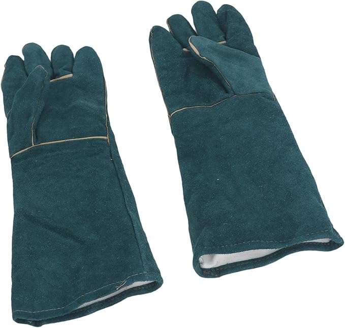Yosoo Bite Proof Pet Grooming Gloves Thickened Protective Gloves for Dog Training, Bird Keepers Cowhide PU Leather