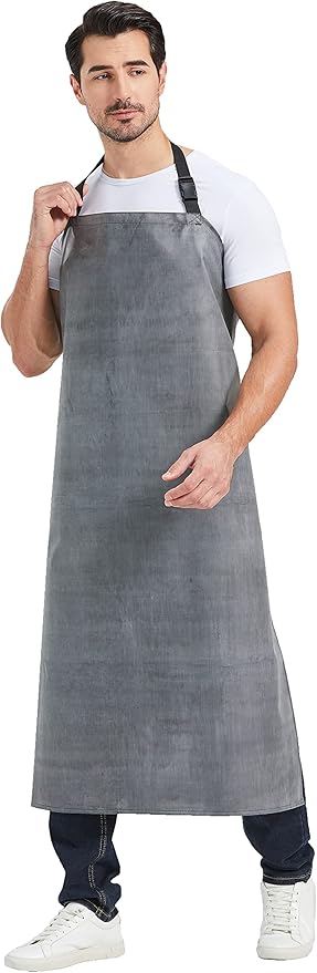 Nanxson Thick Rubber Waterproof Apron，Chemical Resistant，Heavy Duty Apron Adjustable for Dishwashing, Gardening, Butchering