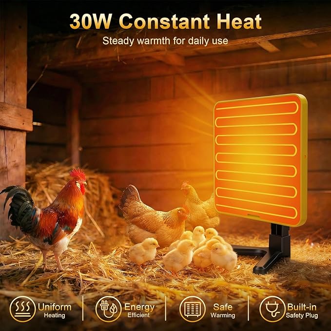 Chick Brooder Plate - Energy Efficient Chick Heating Plate with Adjustable Height and Angle, 50-158°F Digital Temp Control for Winter Chicken Coop, Brooder Box, Ducklings