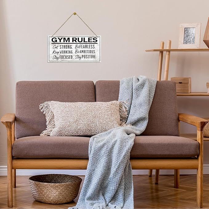 Gym Rules Sign, Gym Room Decor, Work-out Room Decor, Decorative Wood Hanging Wood Plaque, Motivational Gym Decor, Home Gym Decor, Farmhouse Hanging Decor, Rustic Door Sign, Wall Decor Art