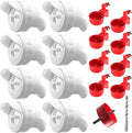 Chicken Feeder No Waste Automatic Poultry Feeder Ports Chicken Feeders and Waterer Set Chicken Feeder Kit 8 Chicken Water Cups with 8 auto Chicken Feeders Ports