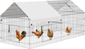 Metal Chicken Coop 86"×40"×40" Chicken Run with Waterproof Cover Portable Poultry Cage Walk in Hen House Outdoor Backyard Farm Animal Enclosure Crate Pet Playpen Exercise Pen for Rabbit Duck