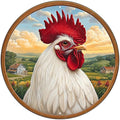 Vintage Chicken Tin Sign Rustic Round Metal Plaque For Farmhouse Porch Outdoor Wall Art Whimsical Yard Decor And Garden Patio Hanging 12 Inch