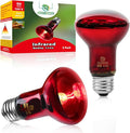 Infrared Reptile Heat Lamp Bulbs,2 PCS 50W Reptiles & Amphibians Infrared Basking Spot Lamp Bulb, Red Heat Emitter Light for Chickens Coop