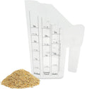 Clear Plastic Feed Scoop with Measurement Markings, Durable Sturdy Handle, Reusable Pellet Scoop for Horse Goat Sheep Cattle Stable Feeding, Large