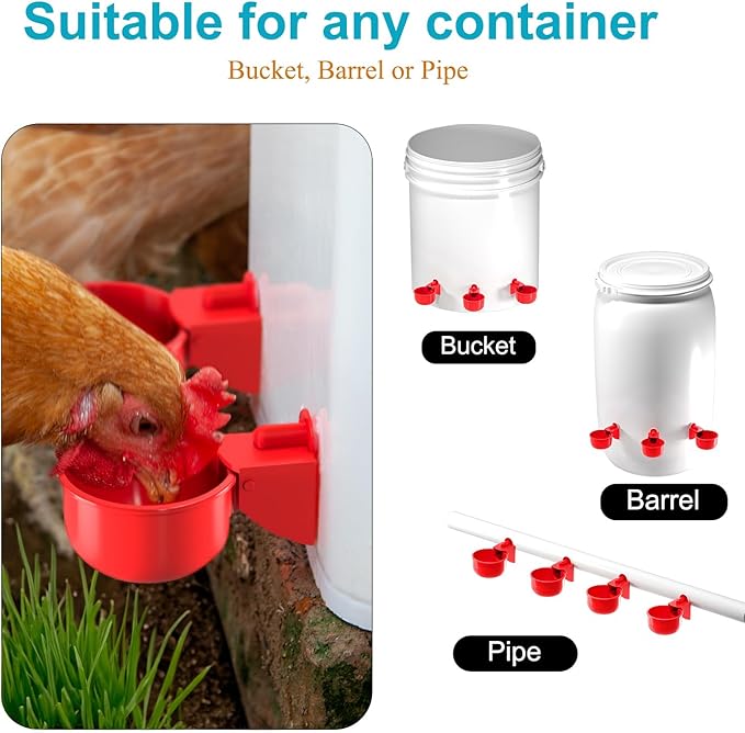 Chicken Feeder No Waste Automatic Poultry Feeder Ports Chicken Feeders and Waterer Set DIY Chicken Feeders Kit
