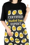 VAMSII Deviled Eggs Lover Gift Certified Deviled Egg Expert Apron With Pockets Egg Enthusiast Kitchen Gift