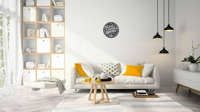 AWISZZZ Live Laugh Lobotomy Metal Sign 8x8in Round Sarcastic Plaque for Bar Wall Decor Dark Humor Gift