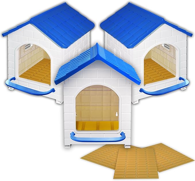 Chicken Nesting Box for Laying Eggs 1/2/3 Pack Large Easy to Assemble Hen Plastic Nesting Box with Washable Nesting Pad for Chicken Coop Wall or Ground Mounted (3 Pack)