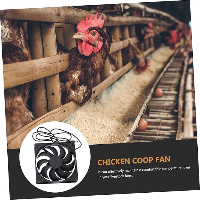 Totority 1set Solar Powered Fan for Chicken Coop and Small Ventilation for Greenhouses and Outdoor Spaces