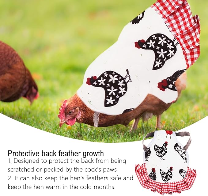 Chicken Saddles, 4 PCS Hens Saddles for Hen Apron for Poultry Protector Feather Fixer Supplies