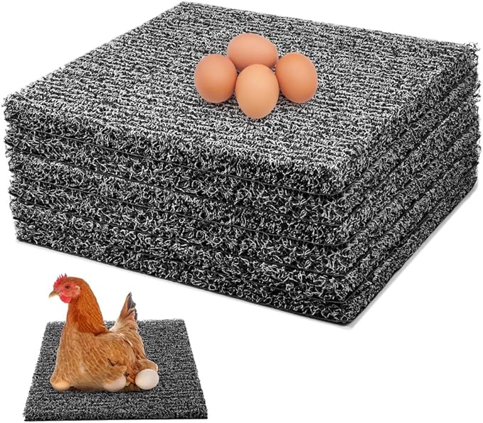 6 Pack Nesting Pads for Chicken Coop, 12"x12" Chicken Nesting Box Pads for Laying Eggs, Washable Nest Box Pads for Chicken Hen Small Pets on Garden Lawn Indoor Outdoor (Grey)