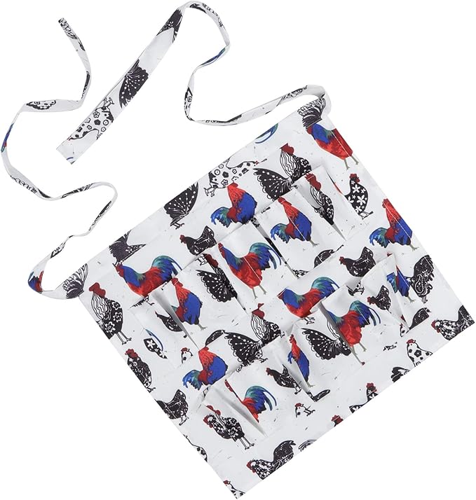Eggs Collecting Apron with Multiple Pockets, Farmhouse Supplies, Hands Free Egg Gathering Apron for Chicken Duck Eggs, Durable Polyester Material with Adjustable Straps for Comfort (2 M)