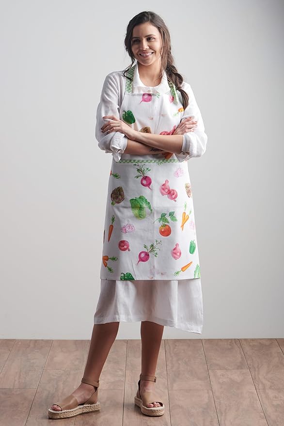 Maison d' Hermine 100% Cotton Apron for women with Pocket Kitchen Chef Apron for Men Cooking Easter Decorations