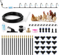 Kalolary 60FT Chicken Coop Misting Cooling System with 16 Adjustable Brass Nozzles(8mm), Complete DIY Poultry Cooling Kit with Filter Accessories, Summer Heat Relief for Coop Garden Greenhouse