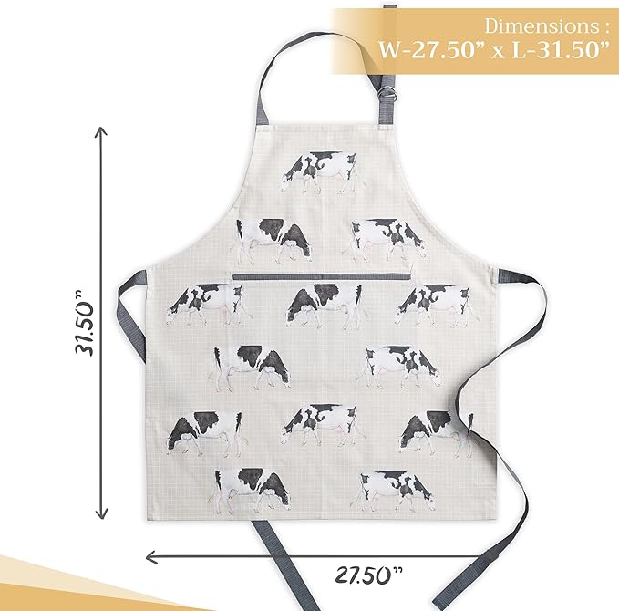 Maison d' Hermine 100% Cotton Apron for women with Pocket Kitchen Chef Apron for Men Cooking Easter Decorations