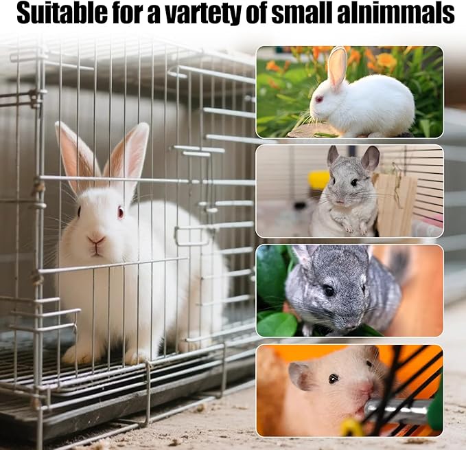 Automatic Rabbit Watering System 16PC Rabbit Waterer Kit Include 16 Nipple Drinker Feeders with 33ft Hose Barb Fittings to G1/2" Thread Connector Bunny Nipple Drinker Kit