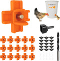 Chicken Waterer Nipples, Pack of 15 (Orange), Horizontal Side Mount, Anti-Leak Automatic Water System for Poultry, Suitable for Chickens, Duck, Quail, Includes Drill Bit & Installation Tool
