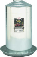 Little Giant® Double Wall Metal Poultry Fount | Poultry Waterer | Heavy Duty Galvanized Steel Waterer | Made in USA (Silver, 8 Gallon)