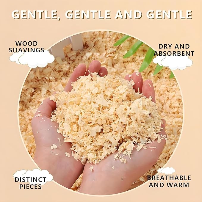 4 LB Hamster Bedding, Sawdust, Wood Shavings, Pine Shavings, Rabbit Beddings, Rat Beddings, Small Animal Bedding, Wood Chips for Pets (4LB)