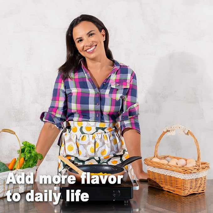 Egg Apron, Egg Collecting Egg Gathering Apron for Fresh Eggs Gift for Women Children(8 Pockets Fried Egg)