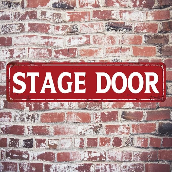 Home Theater Decor Stage Door Sign Vintage Metal Tin Signs Theatre Posters For Home Movie And Musical Theater Concert Entry Sign Musical Theater Wall Art Decor 16x4 Inches