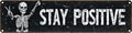 Stay Positive Metal Wall Sign 4x16in Boho Inspirational Plaque for Bedroom Office Living Room Nursery Home Decor