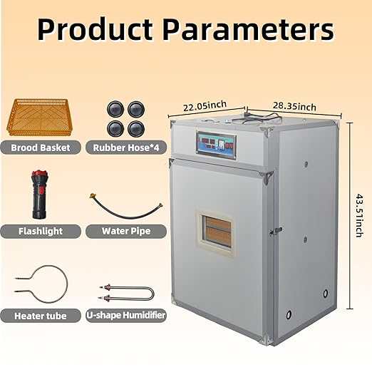 352 Egg Digital Cabinet Incubator，Poultry Hatching Breeding Cabinet Incubator for Auto Egg Turning, Temp/Humidity Control, Thermostatic for Chicken/Duck/Goose/Quail Bird.