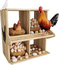Chicken Nesting Box, 4 Compartment Wooden Nesting Boxes for Chickens with Perches, Floor/Stand/Wall Mount Large Chicken Nesting Boxes for Small & Medium Poultry
