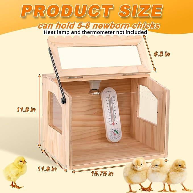 Chick Brooder Box,Large Brooder Box for Chicks,32" L x 16 W x 42 H, 10-15 Chicks, Chicken coop,Quail cage,Quail coop,Measures Approximately.