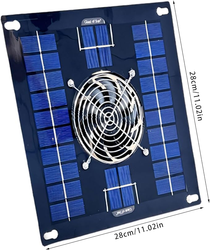 Solar Greenhouse Fan, Solar Powered Vent Exhaust and Intake Chicken Coop Fan, Ventilation Solar Shed Fan for Greenhouses, Chicken Coops, Shed, Dog House